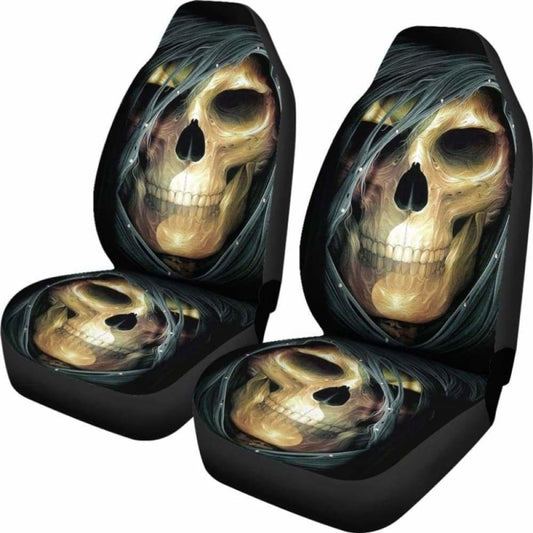 Set 2 Pcs Gothic Skull Car Seat Covers 172727