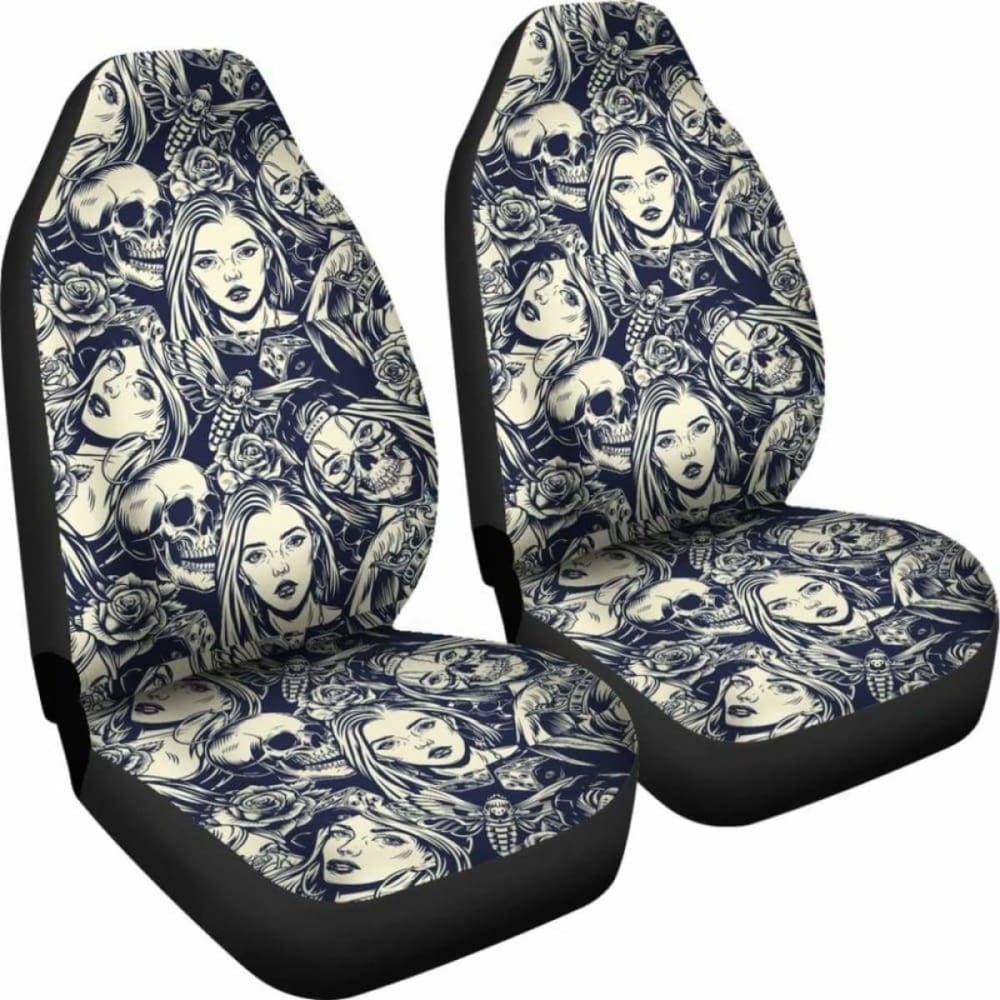Set 2 Skull Car Seat Cover 101207