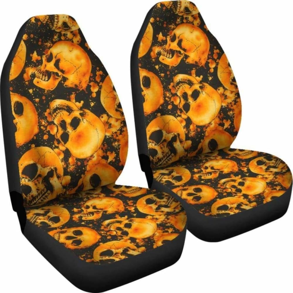 Set 2 Skull Car Seat Cover Skulls 101207