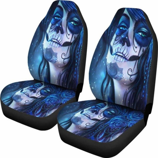Set 2 Sugar Skull Car Seat Cover Sugar Skulls 101207