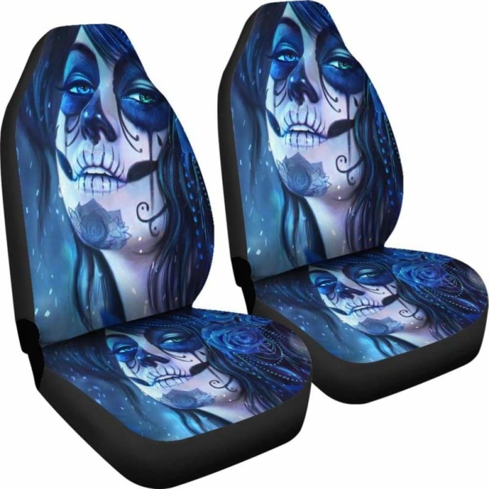 Set 2 Sugar Skull Car Seat Cover Sugar Skulls 101207