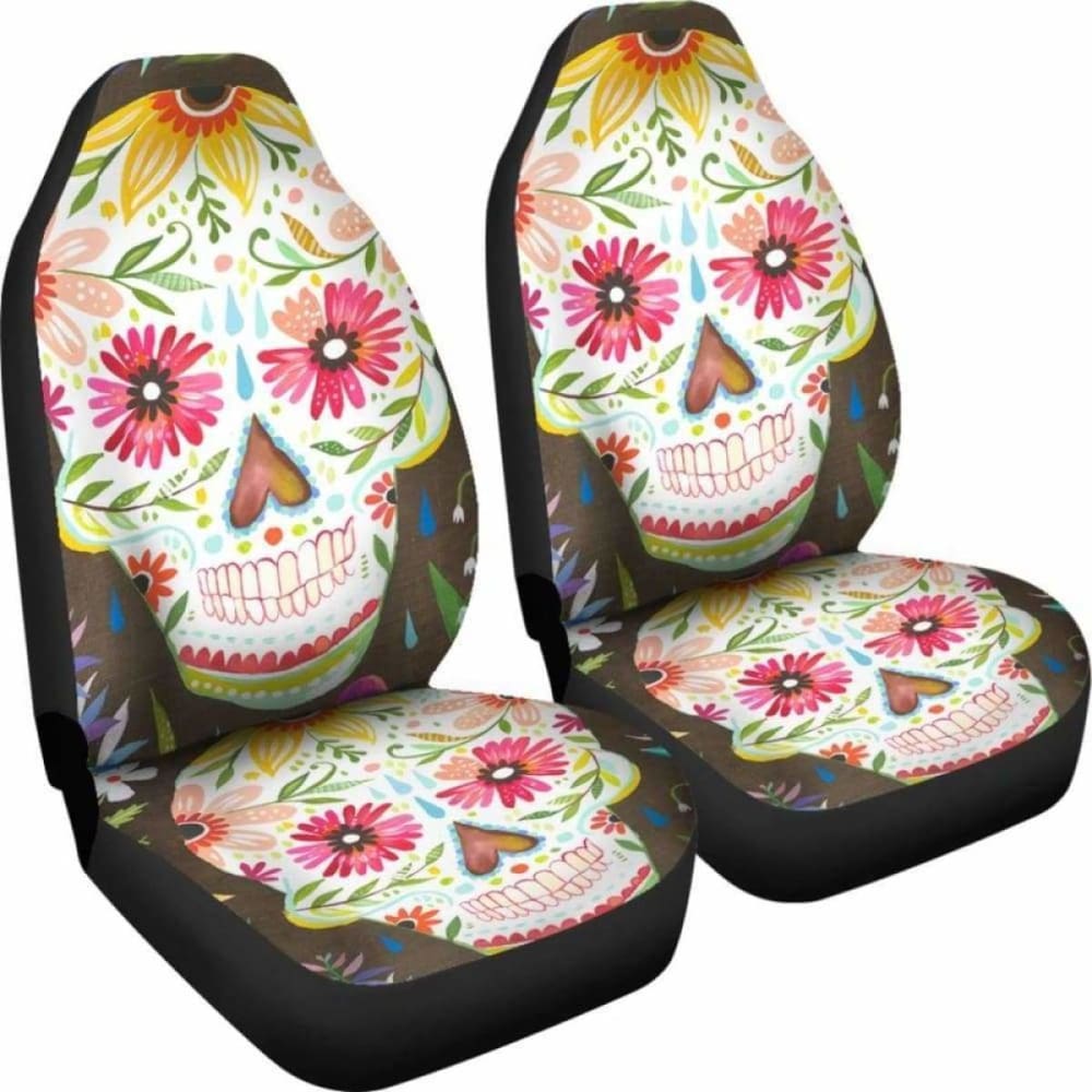Set 2 Sugar Skull Seat Cover Sugar Skulls 101207
