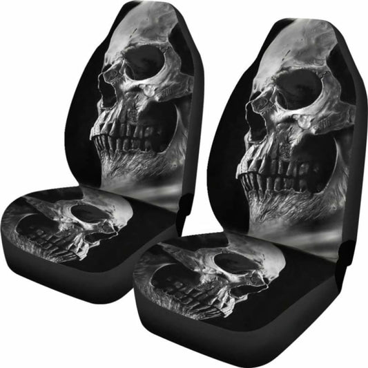 Set Of 2 Pcs Awesome Skull Car Seat Covers 101207