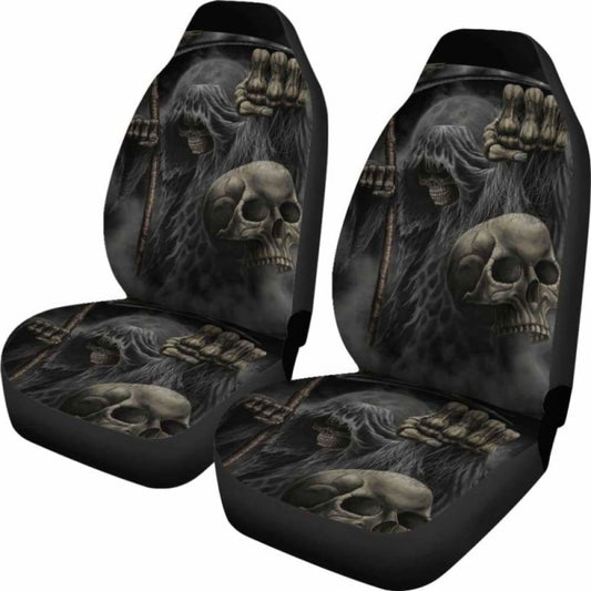 Set Of 2 Pcs Skull Car Seat Cover 101207