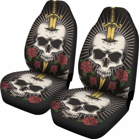 Set Of 2 Pcs Sword Skull Car Seat Covers 101207