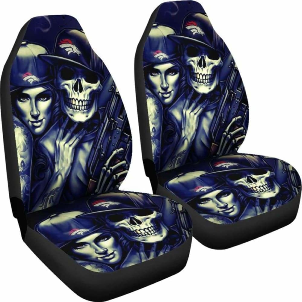 Set Of 2 Skull Car Seat Covers 101207