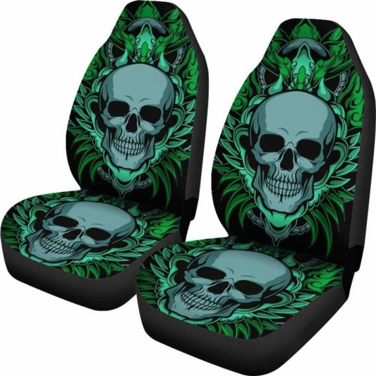 Set Of 2 Skull Gothic Grim Reaper Car Seat Covers 172727