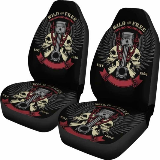 Set Of 2 Skull Wing - Will And Free Car Seat Covers Skull Car Seat Cover Gothic 172727