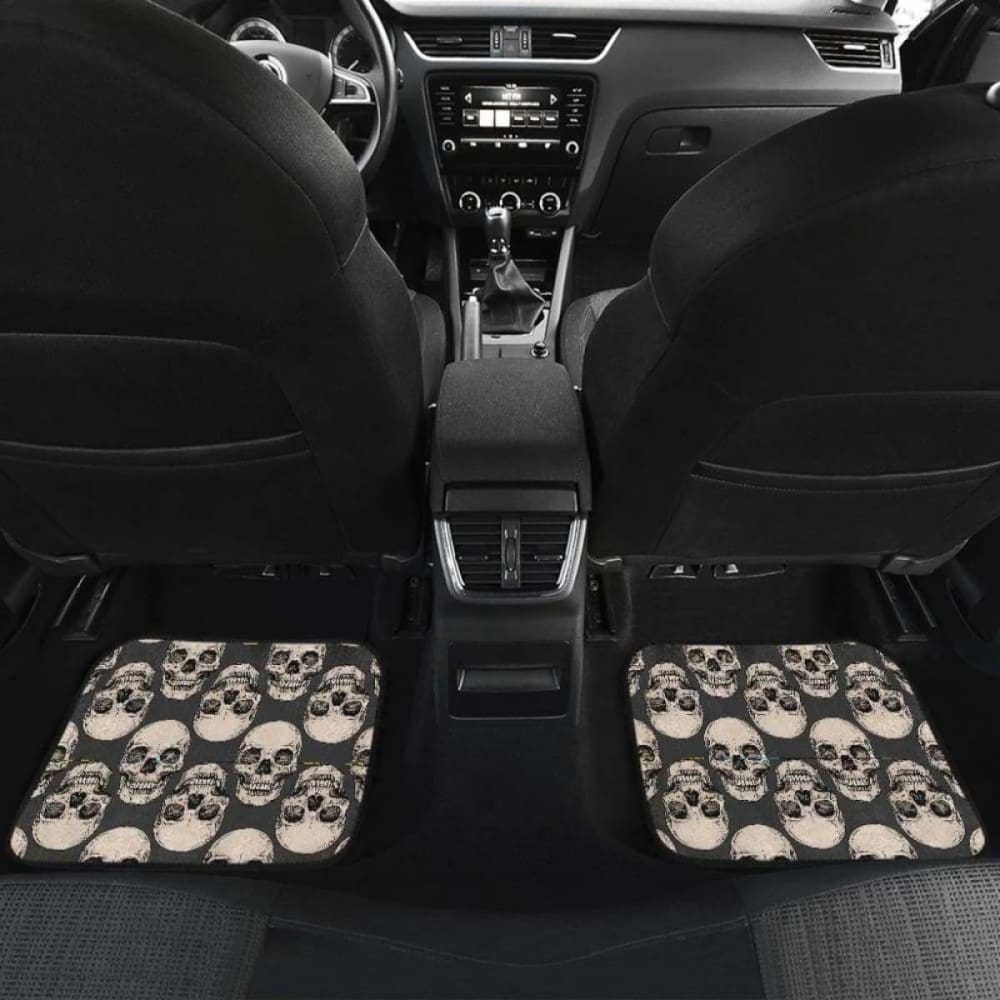 Set Of 4 Pcs Gothic Skull Car Mats 172727