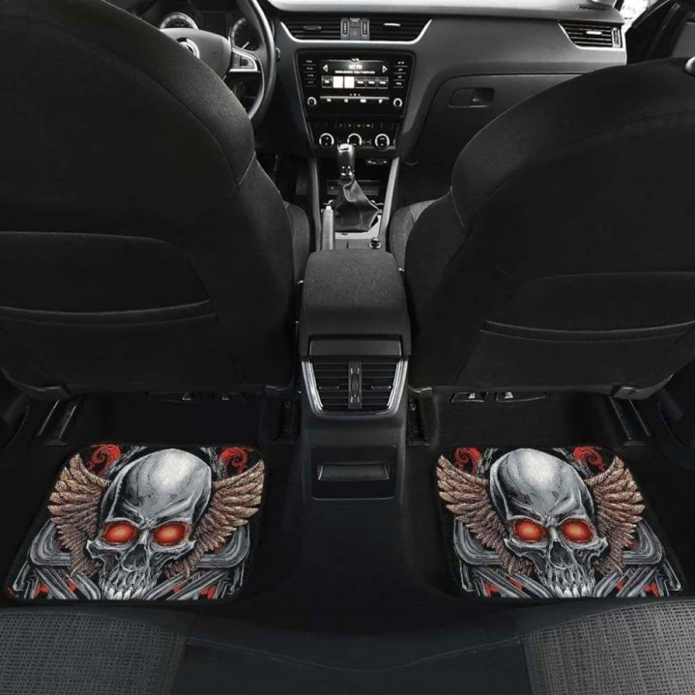 Set Of 4 Pcs Gothic Sugar Skull Car Mat 172727
