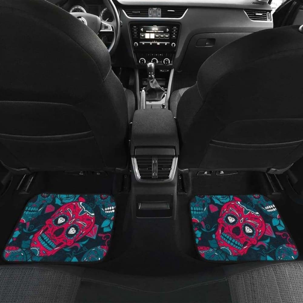 Set Of 4 Pcs Sugar Skull Car Mat 101207