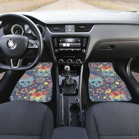 Set Of 4 Pcs Sugar Skull Car Mats 101207
