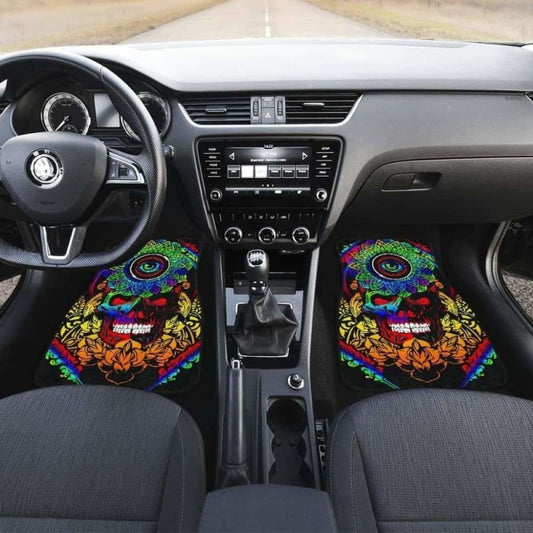 Set Of 4 Pcs Sugar Skull Car Mats 101207