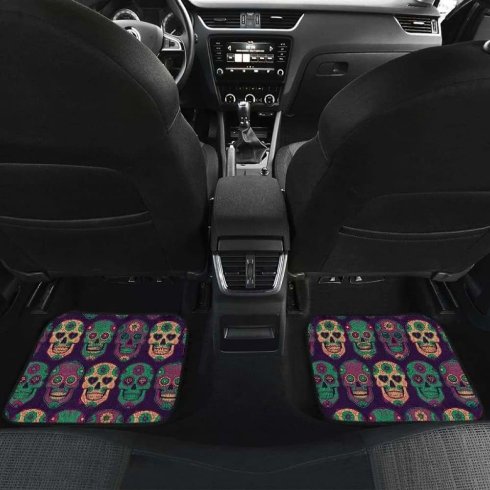 Set Of 4 Pcs Sugar Skull Car Mats 101207