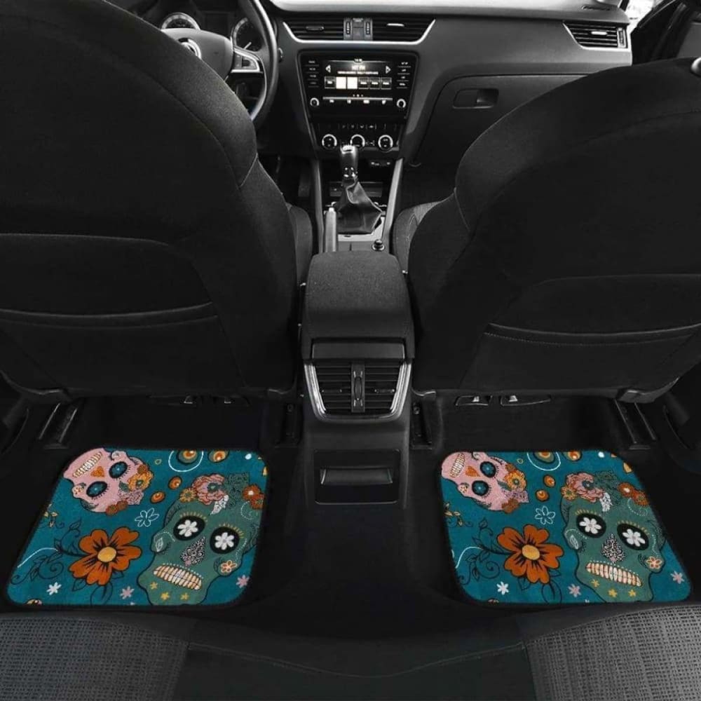 Set Of 4 Pcs Sugar Skull Car Mats 101207