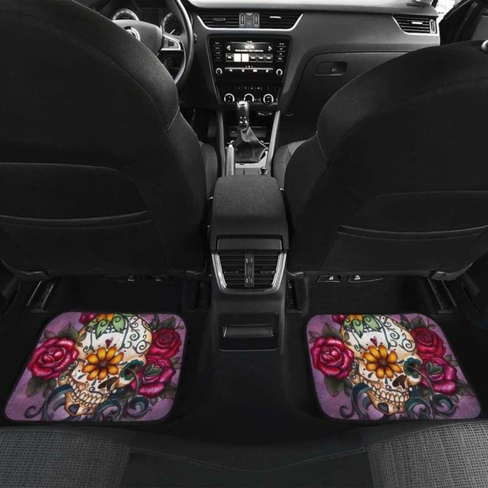 Set Of 4 Pcs Sugar Skull Car Mats 101207