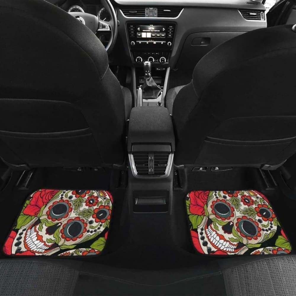 Set Of 4 Pcs Sugar Skull Car Mats 101207