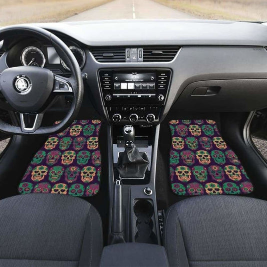 Set Of 4 Pcs Sugar Skull Car Mats 101207