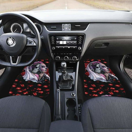 Set Of 4 Pcs Sugar Skull Car Mats 101207