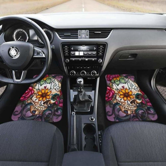 Set Of 4 Pcs Sugar Skull Car Mats 101207