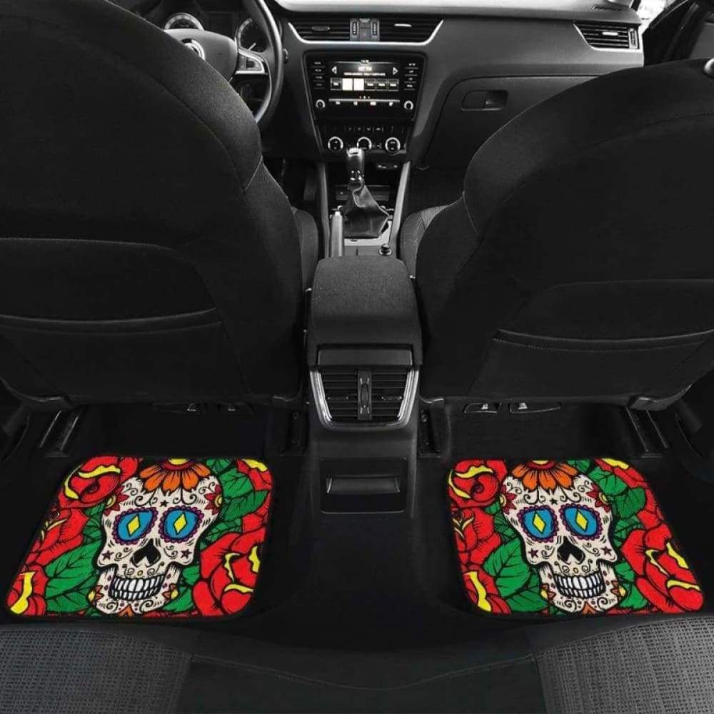 Set Of 4 Pcs Sugar Skull Car Mats 101207
