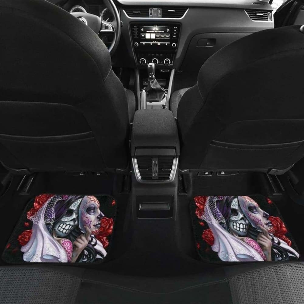 Set Of 4 Pcs Sugar Skull Car Mats 101207
