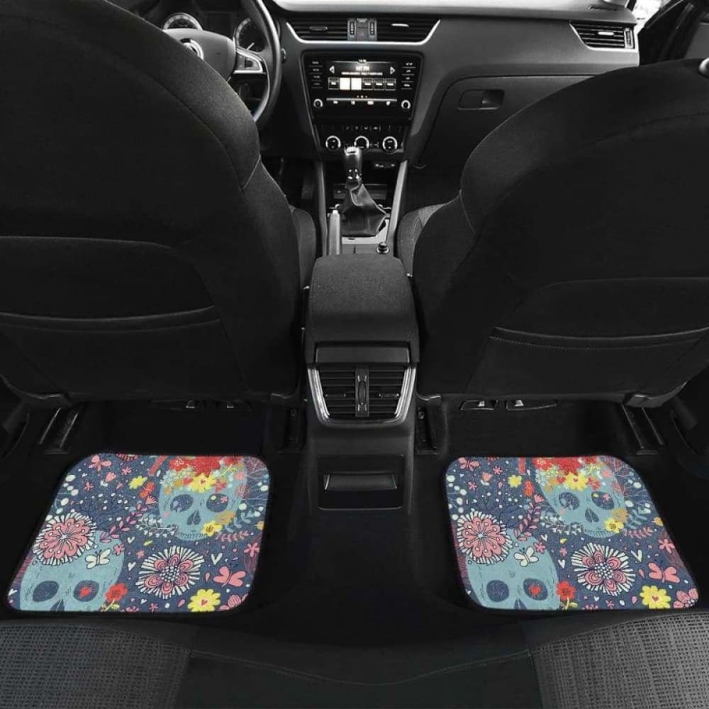 Set Of 4 Pcs Sugar Skull Car Mats 101207