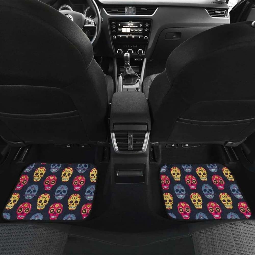 Set Of 4 Sugar Skulls Car Mats 101207