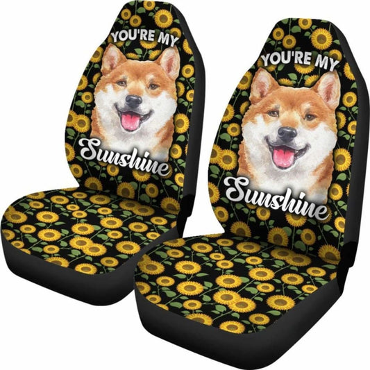 Shiba Dog You’re My Sunshine Sunflower Car Seat Covers 210101 - YourCarButBetter