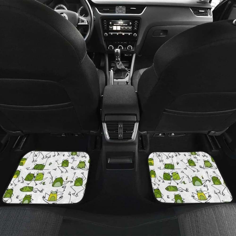 Sketch Funny Frog Pattern Front And Back Car Mats 154230 - YourCarButBetter