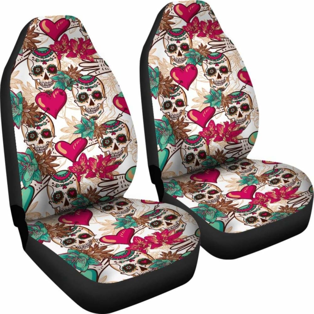 Skulls And Hearts Car Seat Cover 174914 - YourCarButBetter