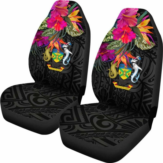 Solomon Islands Car Seat Covers - Polynesian Hibiscus Pattern - 232125 - YourCarButBetter