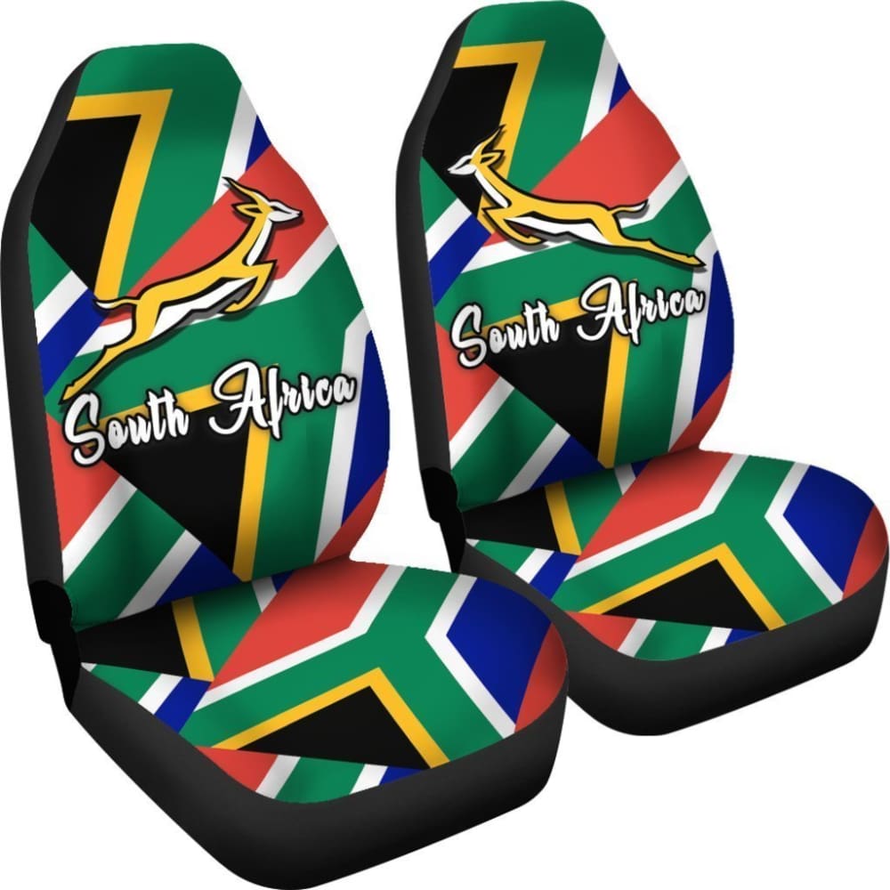 South Africa Springbok Car Seat Covers Flag Patch Up Version 093223 - YourCarButBetter