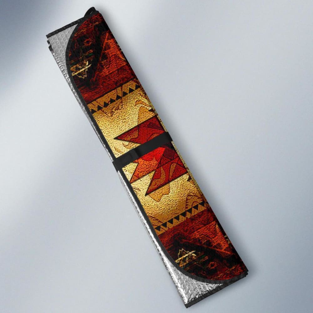 Southwest Brown Symbol Native American Design Auto Sun Shades 093223 - YourCarButBetter