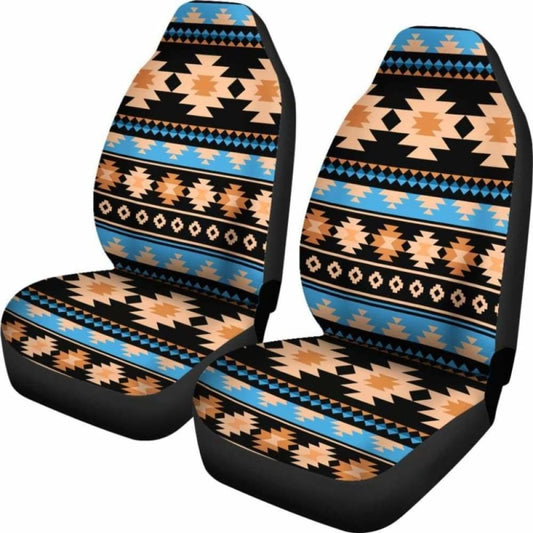 Southwest Navajo Native American Blue Brown Micro Fiber Auto Car Seat Covers 105905 - YourCarButBetter
