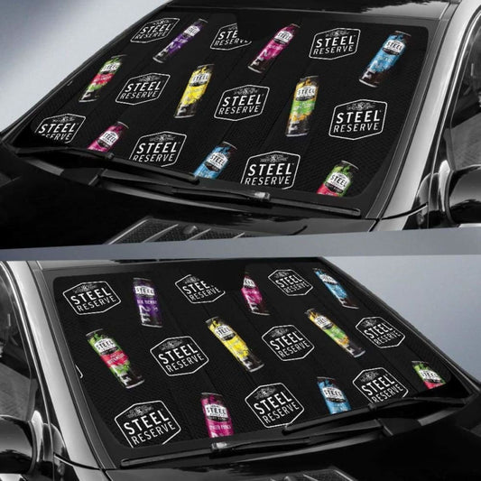 Steel Reserve Car Sun Shade Auto Sun Visor For Beer Lover 102507 - YourCarButBetter