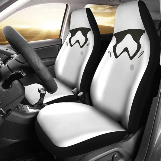 Stormstrooper Face Star Wars Car Seat Covers 094201 - YourCarButBetter