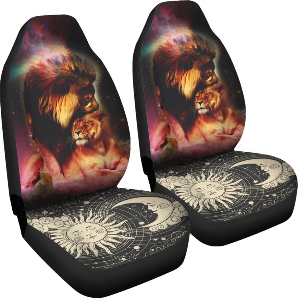 Sun And Moon Lion Car Seat Covers 212701 - YourCarButBetter