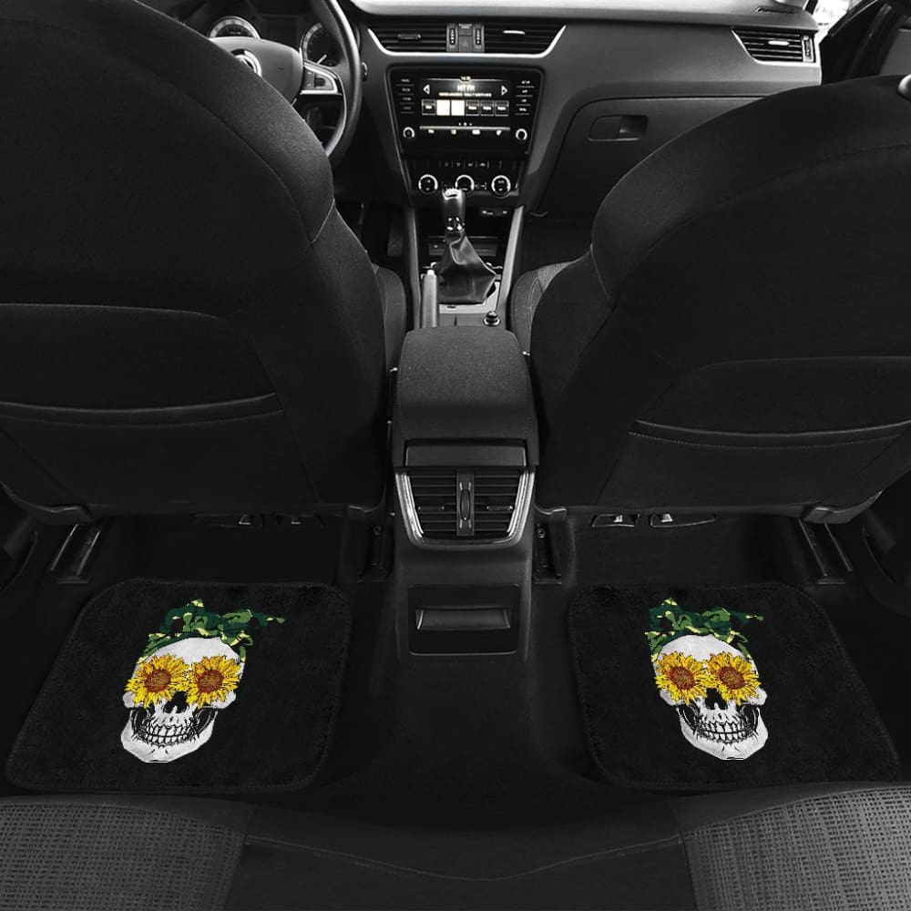 Sunflower Skull Camouflage Bandana Car Floor Mats 210403 - YourCarButBetter