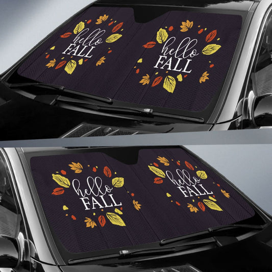 Sweet Car Decoration Hello Fall Car Auto Sun Shades 212001 - YourCarButBetter