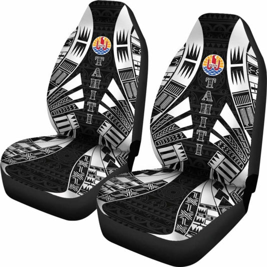 Tahiti Car Seat Covers - Tahiti Flag Polynesian Tattoo Black - 9 174914 - YourCarButBetter