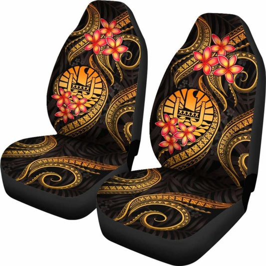 Tahiti Polynesian Car Seat Covers - Gold Plumeria - 105905 - YourCarButBetter