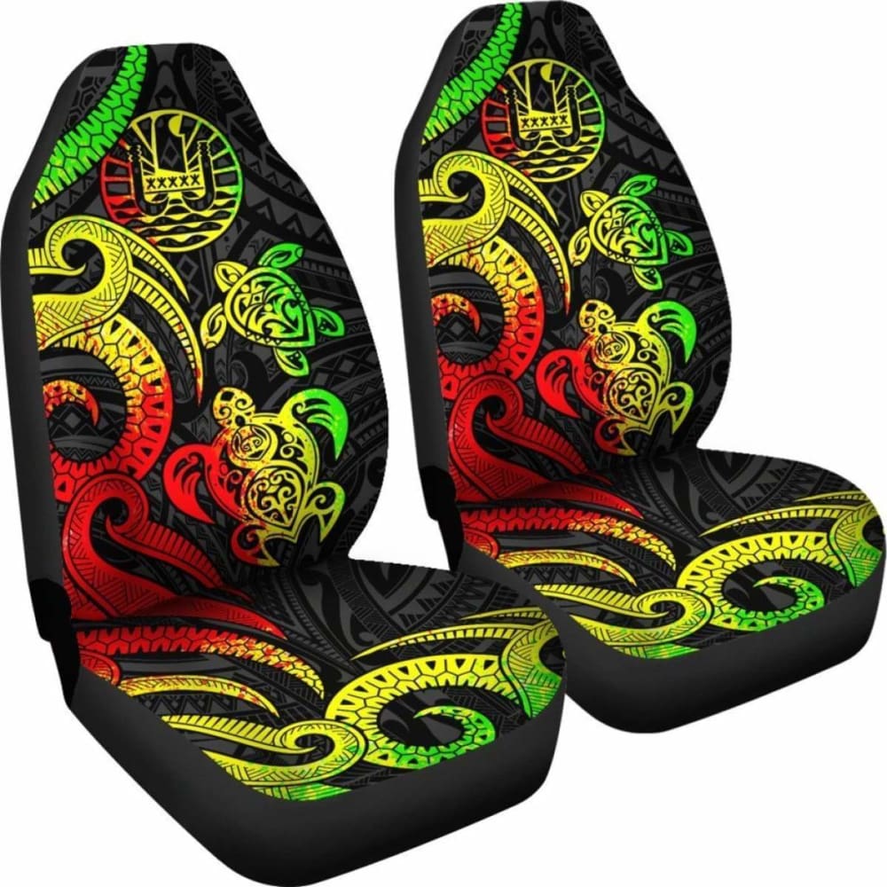 Tahiti Polynesian Car Seat Covers - Reggae Tentacle Turtle - 091114 - YourCarButBetter