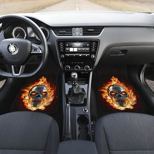 Terrified Flame Skull Car Floor Mats 210802
