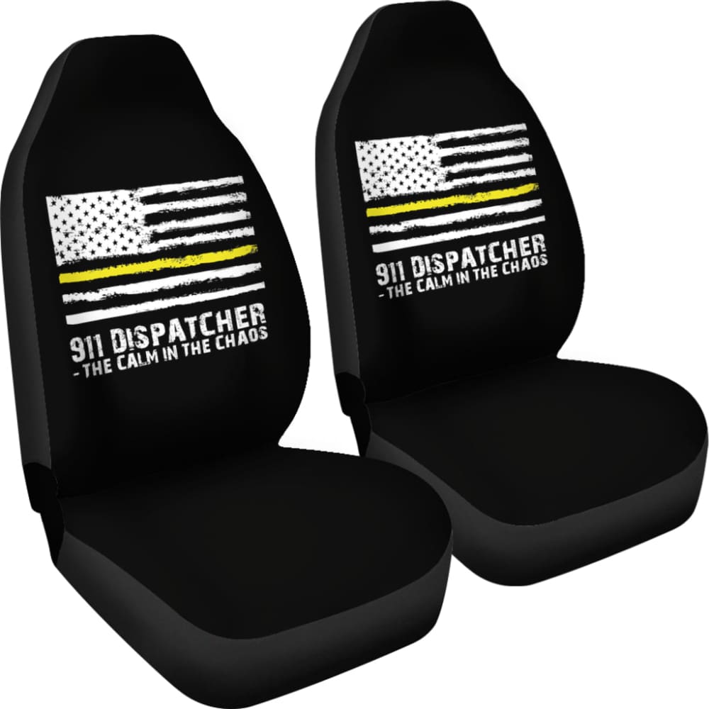 The Calm Voice In The Chaos 911 Dispatchers Thin Yellow Line Car Seat Covers 213003 - YourCarButBetter