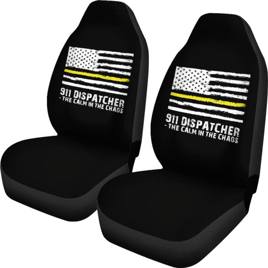 The Calm Voice In The Chaos 911 Dispatchers Thin Yellow Line Car Seat Covers 213003 - YourCarButBetter