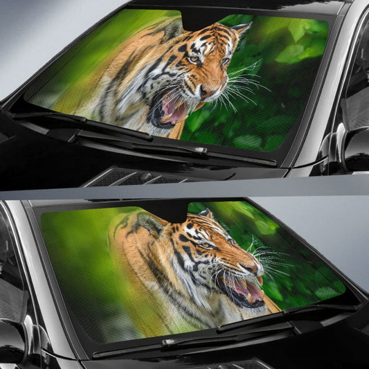 Tiger and Green Forest Car Auto Sun Shades - Make Your Own Styles