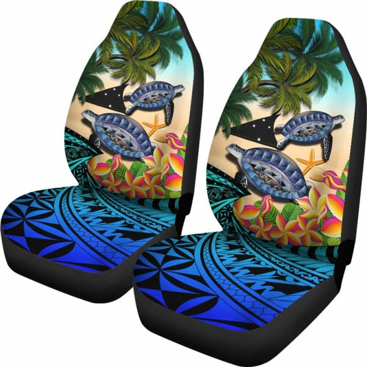Tokelau Car Seat Covers - Polynesian Turtle Coconut Tree And Plumeria Amazing 091114 - YourCarButBetter