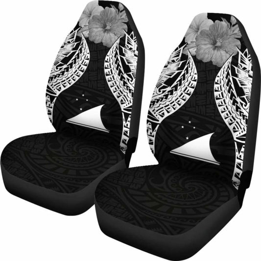 Tokelau Polynesian Car Seat Covers Pride Seal And Hibiscus Black - 232125 - YourCarButBetter