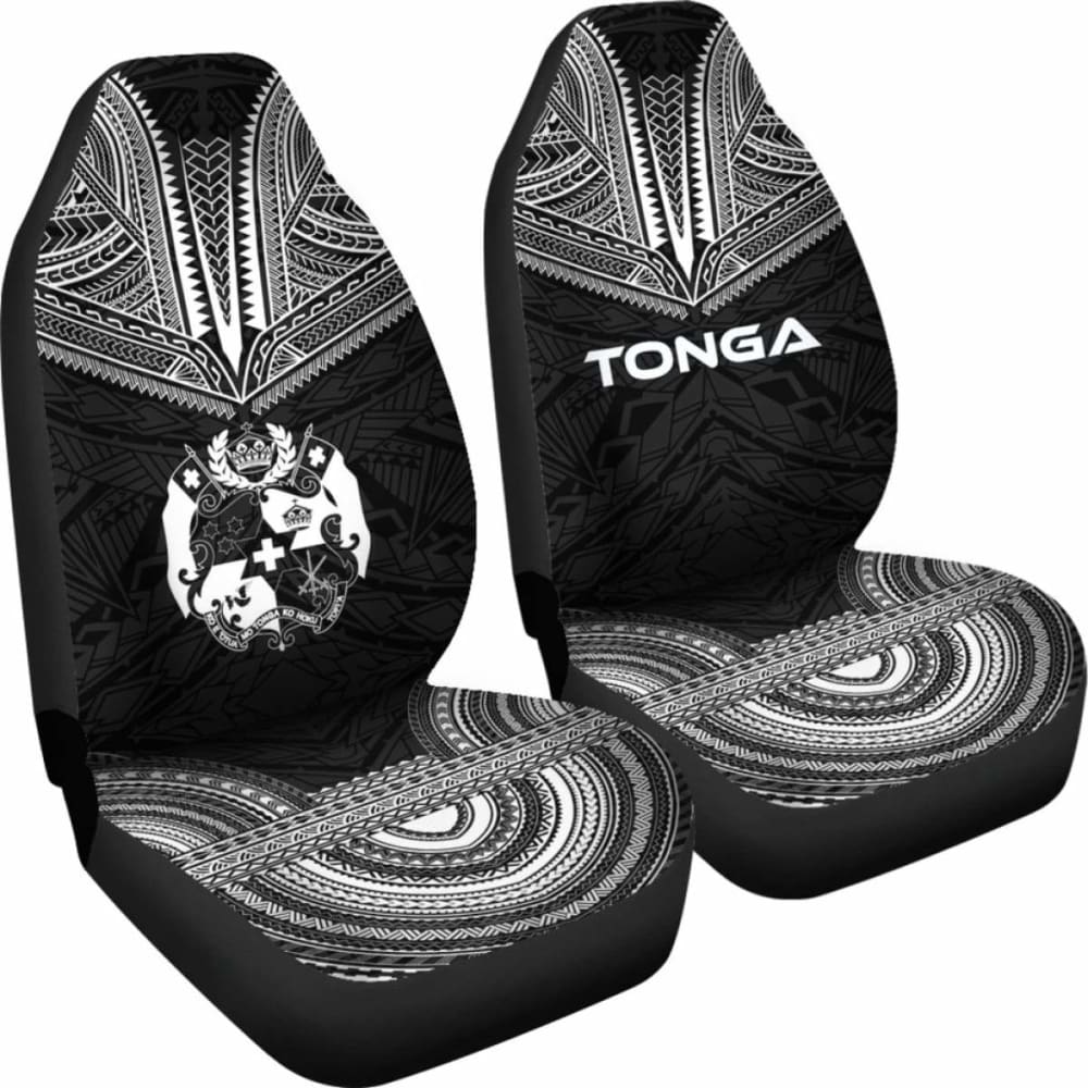 Tonga Car Seat Cover - Tonga Coat Of Arms Polynesian Chief Tattoo Black Version - 105905 - YourCarButBetter